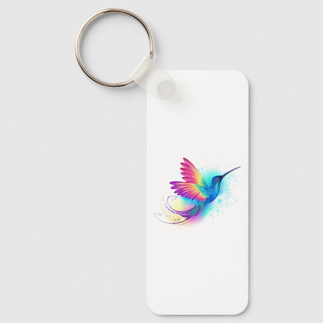 Exotic Rainbow Hummingbird Key Ring (Front)
