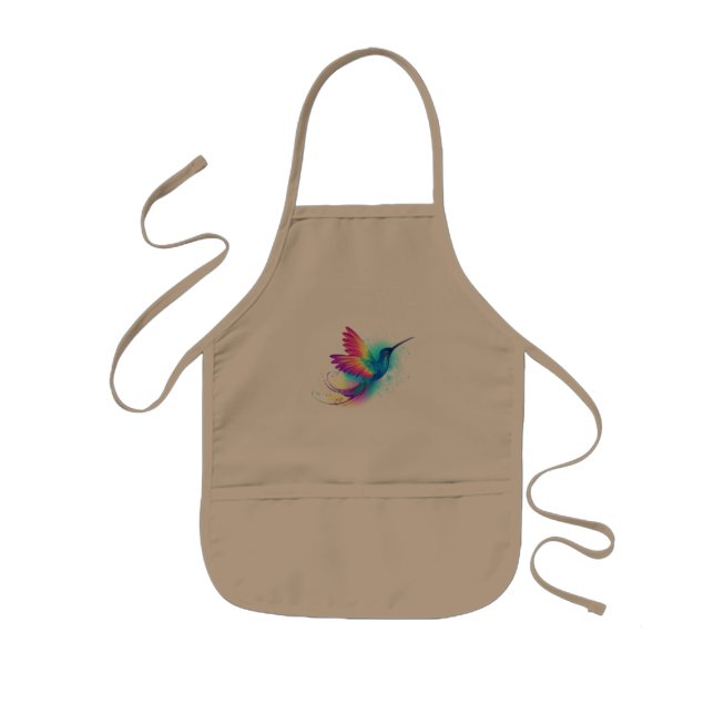 Exotic Rainbow Hummingbird Kids Apron (Front)