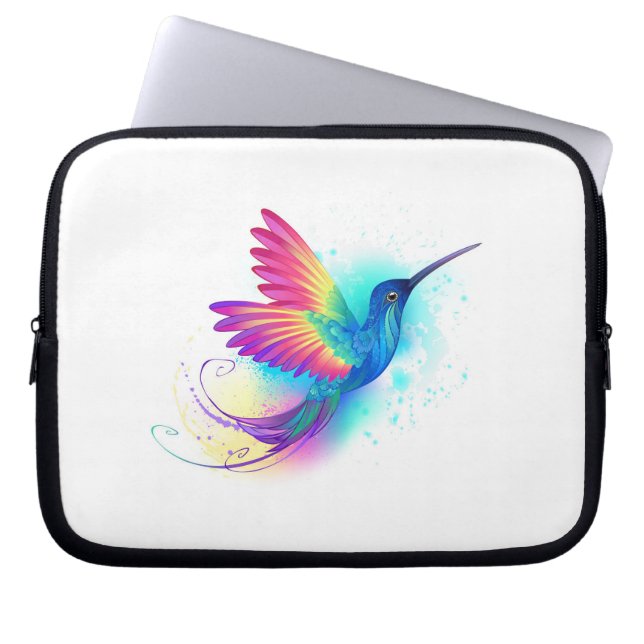 Exotic Rainbow Hummingbird Laptop Sleeve (Front)