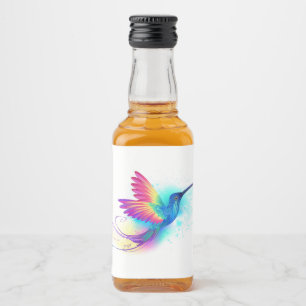 Exotic Rainbow Hummingbird Liquor Bottle Label