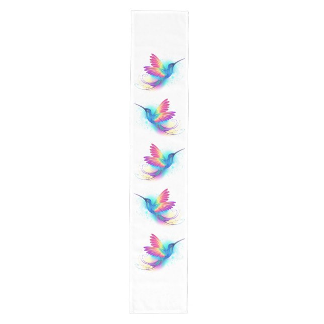 Exotic Rainbow Hummingbird Medium Table Runner (Front)