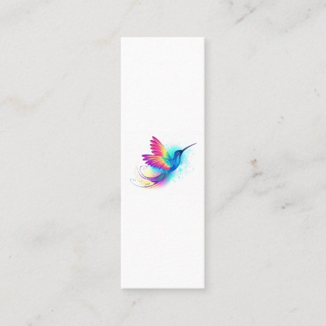 Exotic Rainbow Hummingbird Mini Business Card (Front)