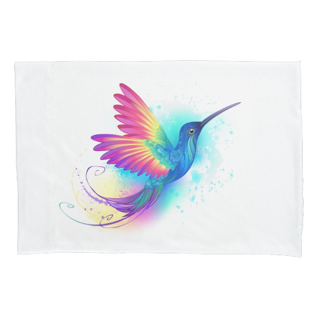 Exotic Rainbow Hummingbird Pillowcase (Front)
