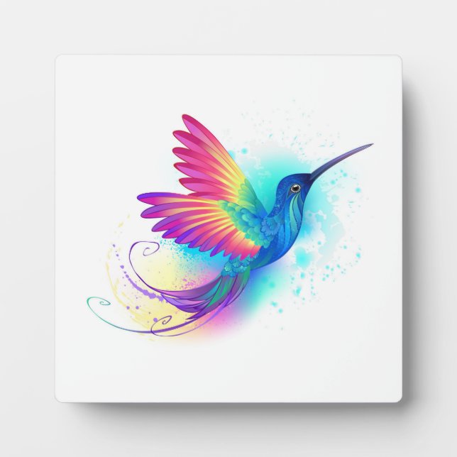 Exotic Rainbow Hummingbird Plaque (Front)
