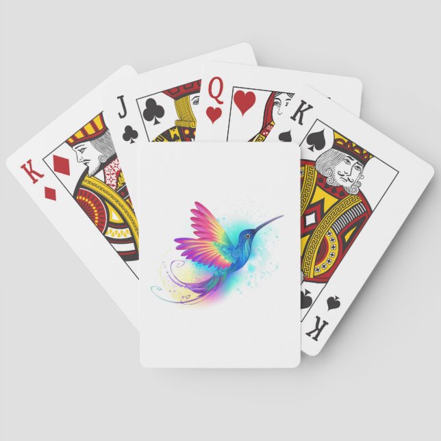 Exotic Rainbow Hummingbird Playing Cards (Back)