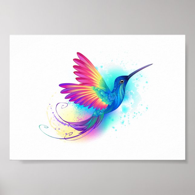 Exotic Rainbow Hummingbird Poster (Front)