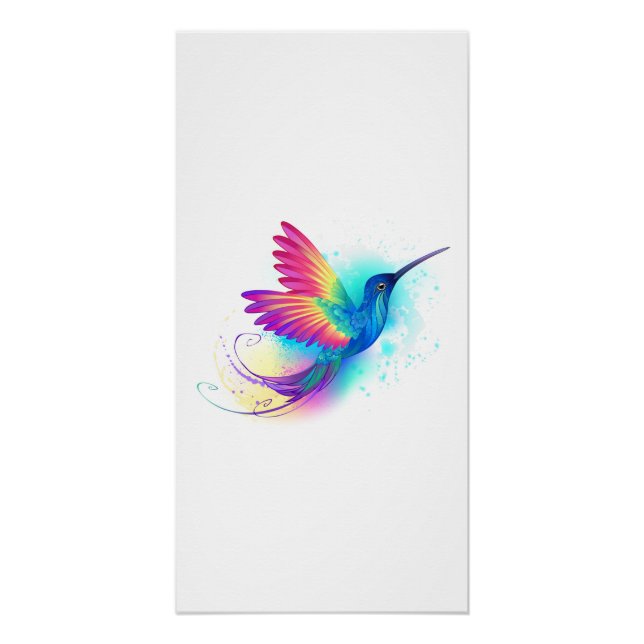 Exotic Rainbow Hummingbird Poster (Front)