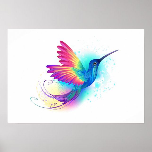 Exotic Rainbow Hummingbird Poster (Front)