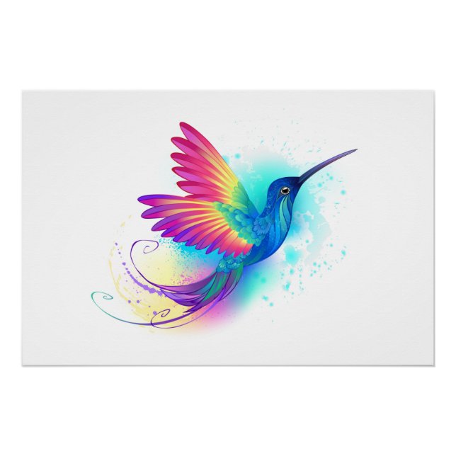 Exotic Rainbow Hummingbird Poster (Front)
