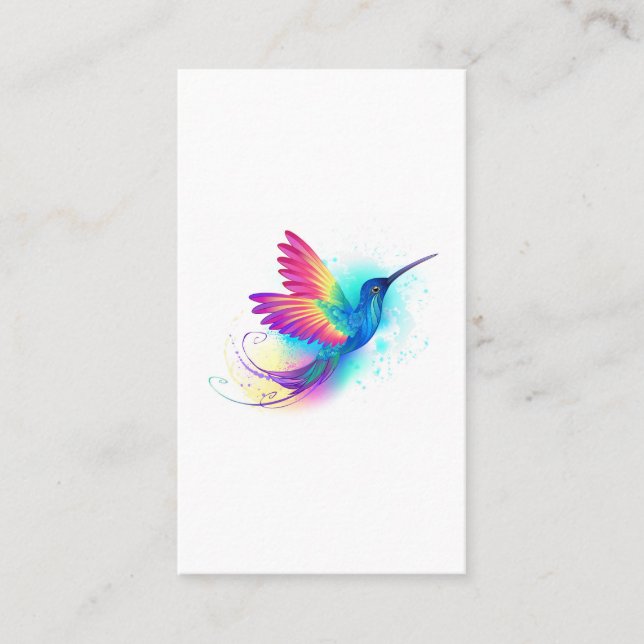 Exotic Rainbow Hummingbird Referral Card (Front)