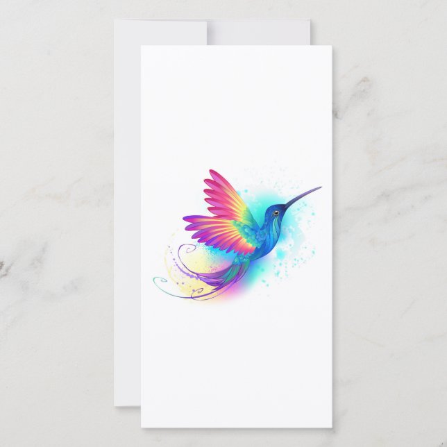 Exotic Rainbow Hummingbird Save The Date (Front)