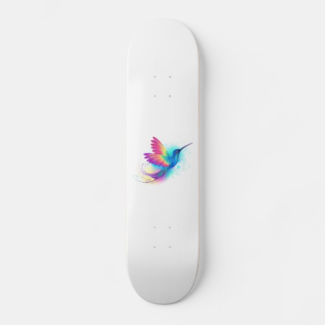 Exotic Rainbow Hummingbird Skateboard (Front)
