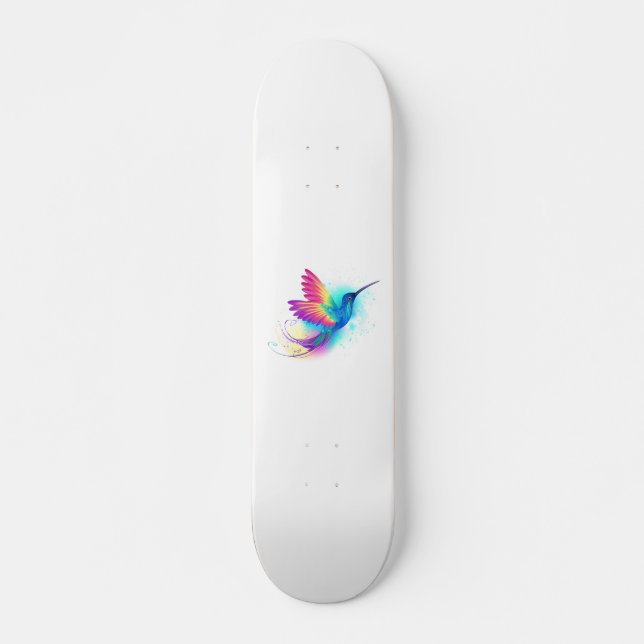 Exotic Rainbow Hummingbird Skateboard (Front)