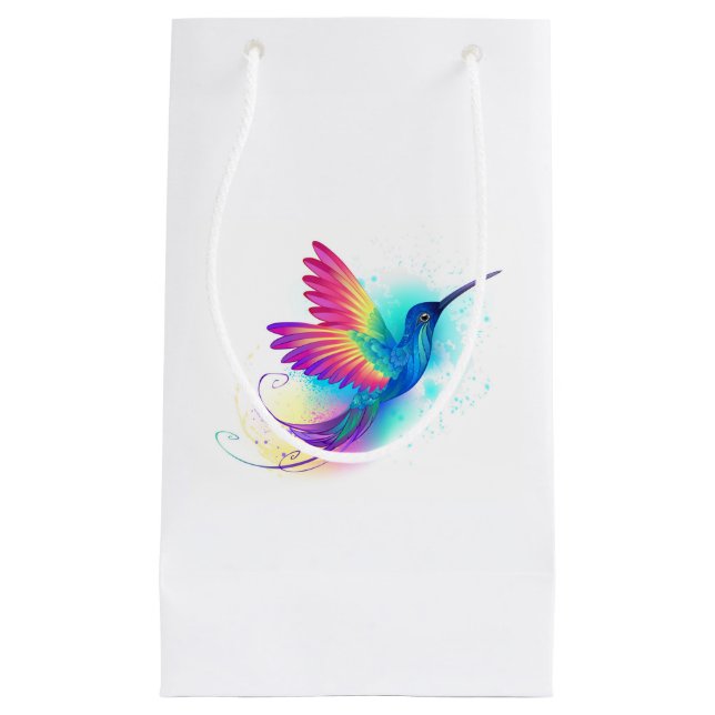 Exotic Rainbow Hummingbird Small Gift Bag (Front)