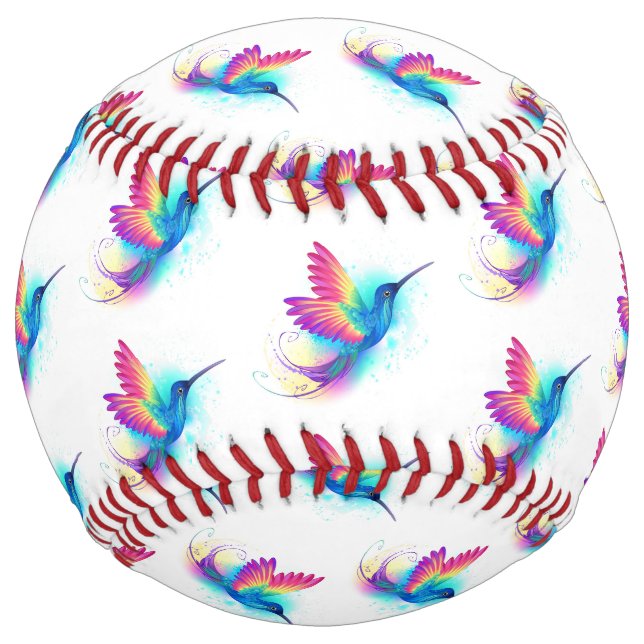 Exotic Rainbow Hummingbird Softball (Front)