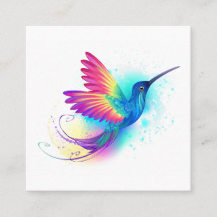 Exotic Rainbow Hummingbird Square Business Card