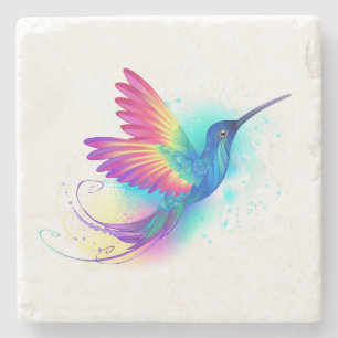 Exotic Rainbow Hummingbird Stone Coaster