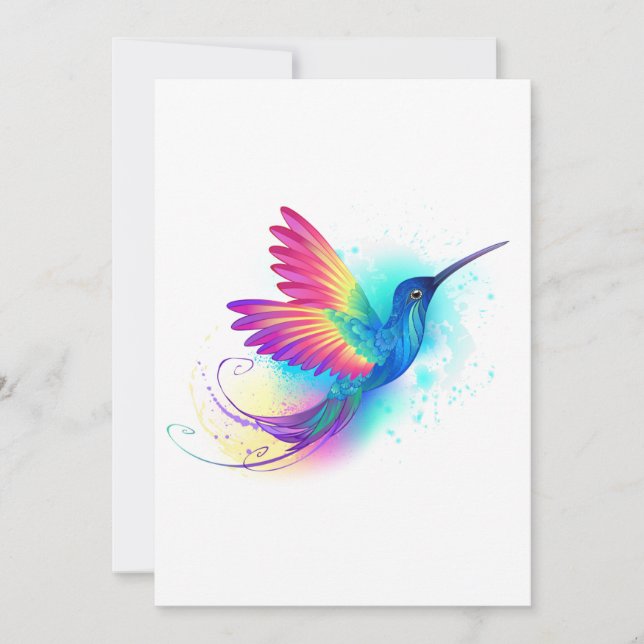 Exotic Rainbow Hummingbird Thank You Card (Front)