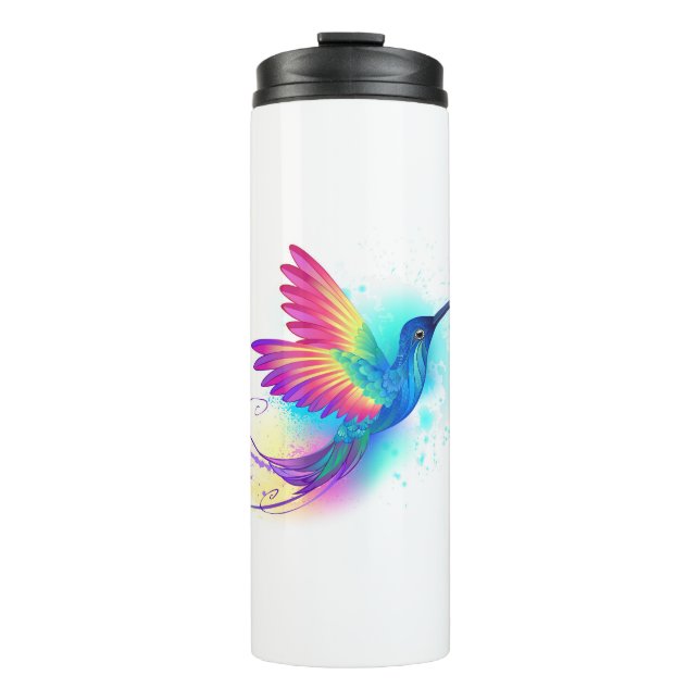 Exotic Rainbow Hummingbird Thermal Tumbler (Front)