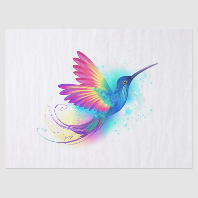 Exotic Rainbow Hummingbird Tissue Paper (Front)