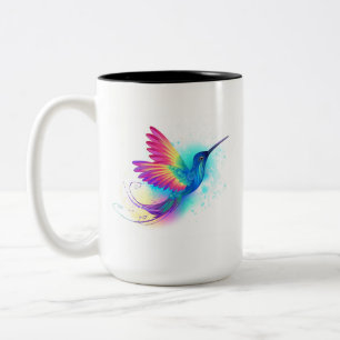 Exotic Rainbow Hummingbird Two-Tone Coffee Mug
