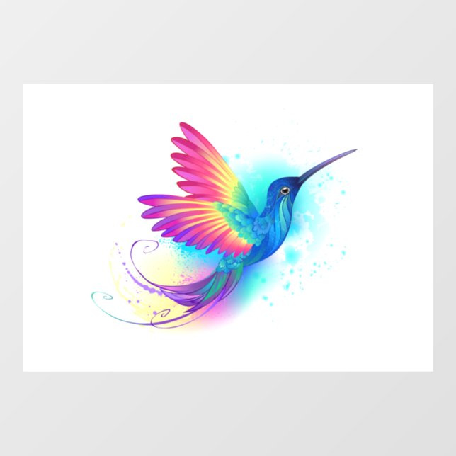 Exotic Rainbow Hummingbird Window Cling (Sheet)