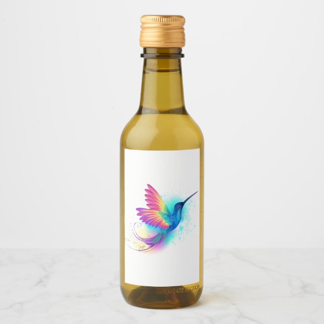 Exotic Rainbow Hummingbird Wine Label (Front)