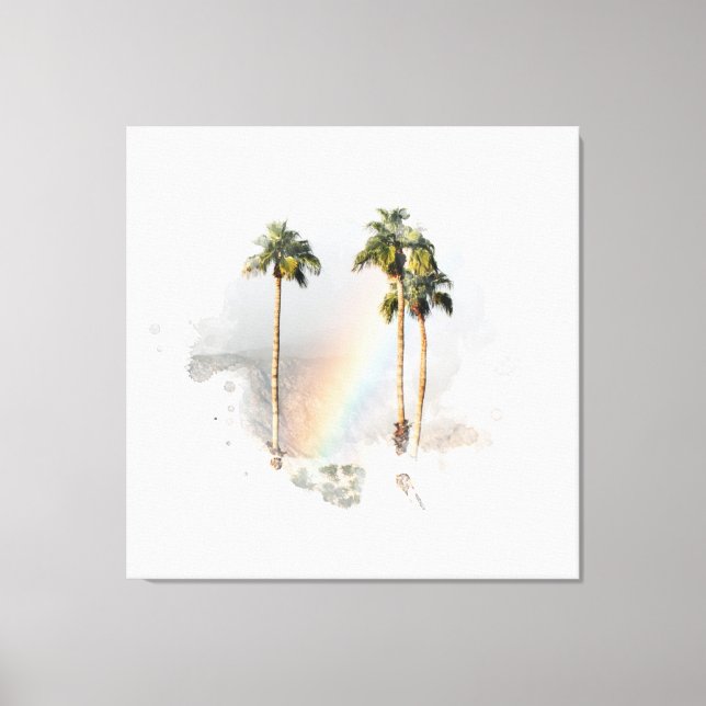 *~* EXOTIC RAINBOW PALM TREE TROPICAL AR11 CANVAS PRINT (Front)