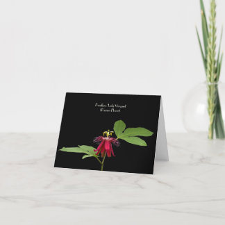Exotic Red Passion-Flower Collectable Greeting Card