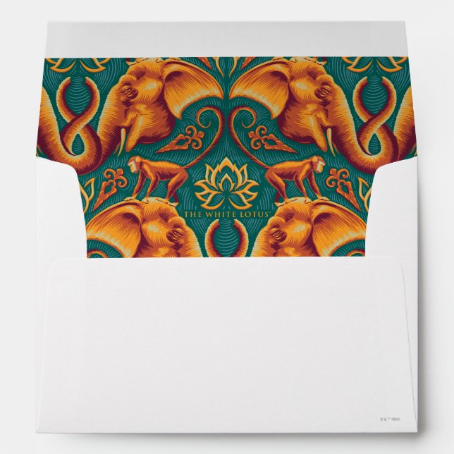 Exotic Safari Tapestry Pattern - The White Lotus Envelope (Back (Bottom))