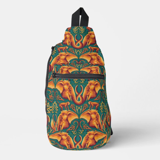 Exotic Safari Tapestry Pattern - The White Lotus Sling Bag (Front)