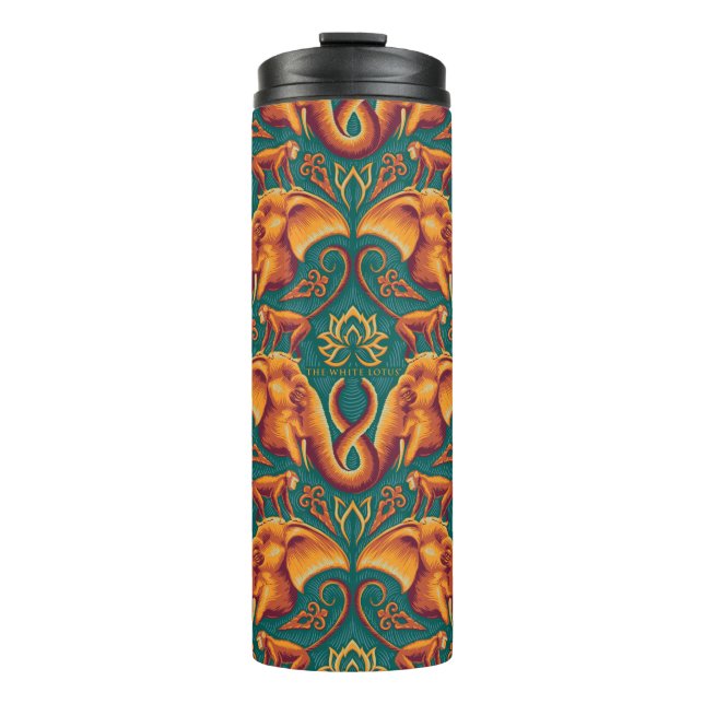 Exotic Safari Tapestry Pattern - The White Lotus Thermal Tumbler (Front)