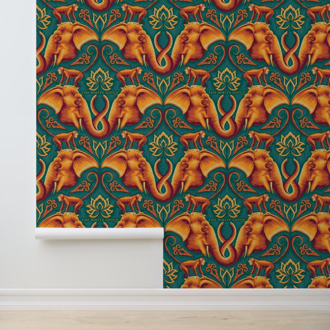 Exotic Safari Tapestry Pattern - The White Lotus Wallpaper (Application)