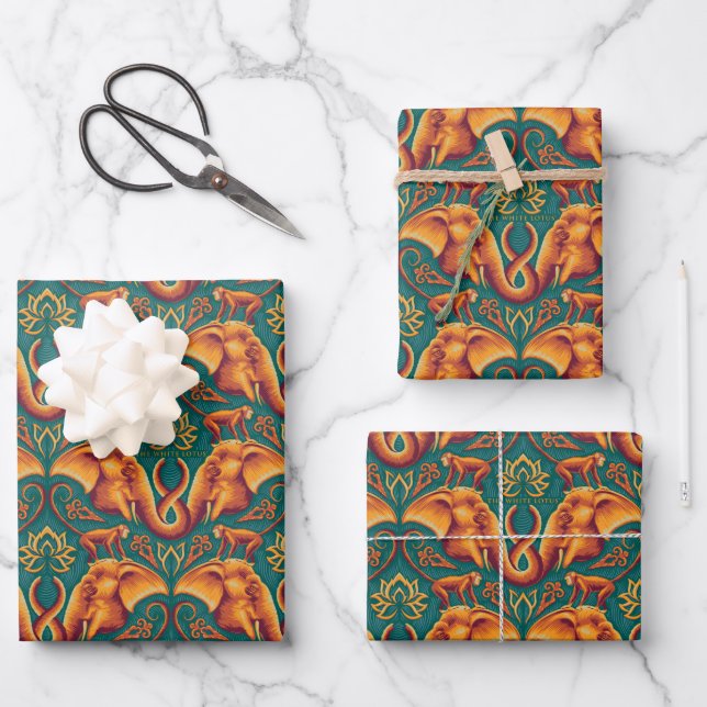 Exotic Safari Tapestry Pattern - The White Lotus Wrapping Paper Sheet (Front)