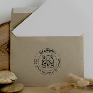 Exotic Short Hair Cat Return Address  Rubber Stamp