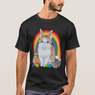 Exotic Shorthair Cat Easter Eggs Bunny Rabbit T-Shirt