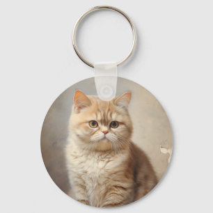 Exotic Shorthair cat Key Ring