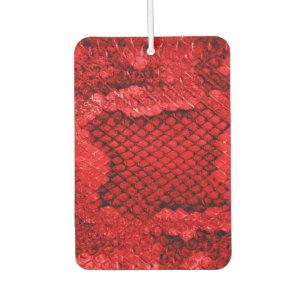Exotic snake skin animal print pattern bold red car air freshener