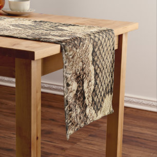 Exotic snake skin animal print pattern modern bold short table runner