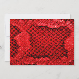 Exotic snake skin animal print texture pattern red holiday card