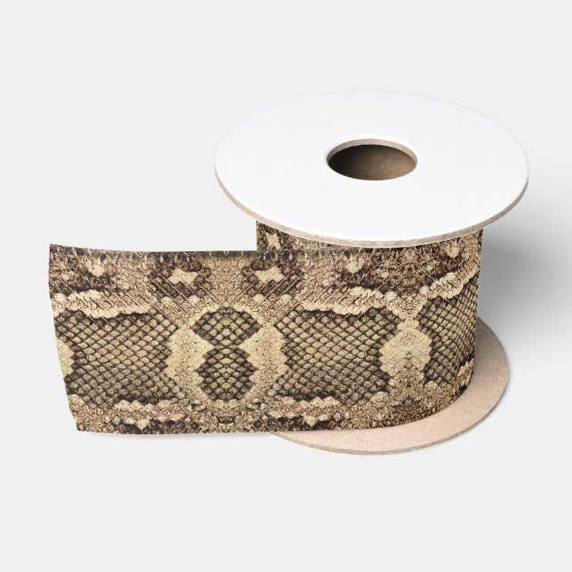 Exotic snake skin animal print texture pattern satin ribbon (Spool)