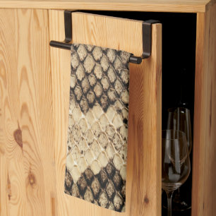 Exotic snake skin animal print texture pattern tea towel