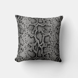 Exotic Snakeskin Pattern charcoal grey Cushion