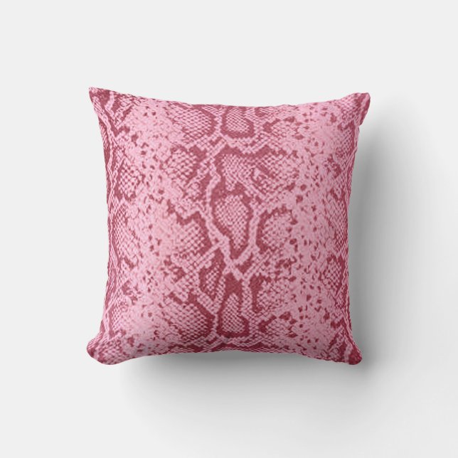 Exotic Snakeskin Pattern | strawberry ice pink Cushion (Front)