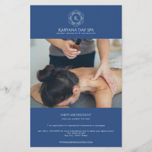 Exotic Spa Deep Cyan Ocean Blue Wellness Elegant Flyer