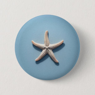 Exotic Starfish with Blue Background 6 Cm Round Badge