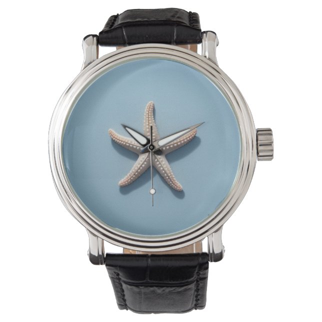 Exotic Starfish with Blue Background Watch (Front)