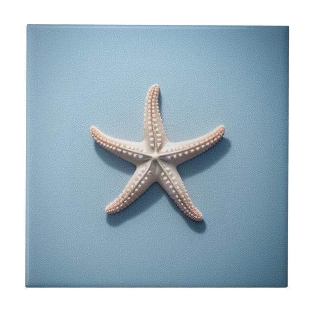 Exotic Starfish with Blue Blackground Tile (Front)