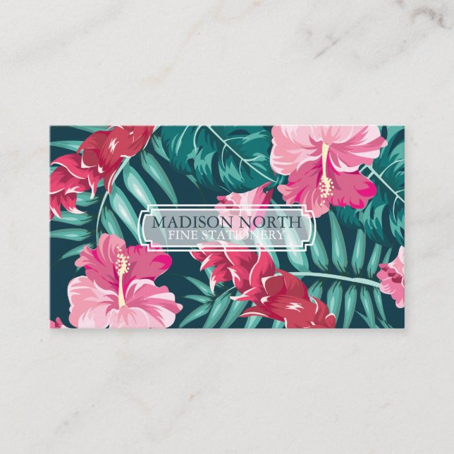 Exotic Summer Floral Business Card (Front)