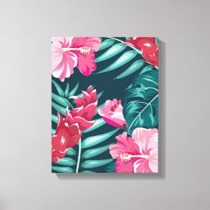 Exotic Summer Floral design Canvas Print
